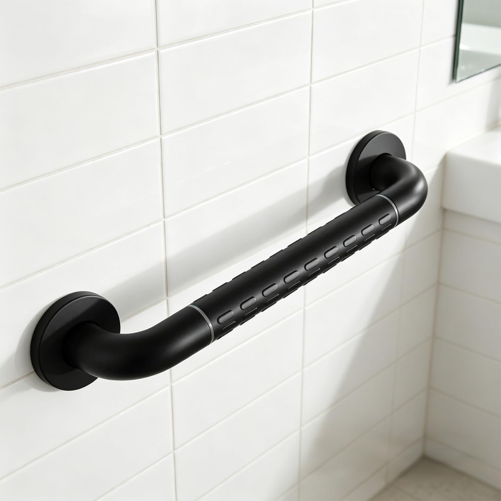 Fkxsxaz Black Handicap Bathroom Grab Bars, Shower Bar, 304 Stainless Steel Rails For Bathtubs And Showers, Toilet, Safety Handles(Black)(1.3Ft/40Cm)