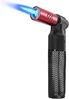 Luxgaze Refillable Butane Torch Lighter - Portable Mini Jet Flame Blowtorch for Creme Brulee, BBQ, Camping, Welding - Red (Gas Not Included)