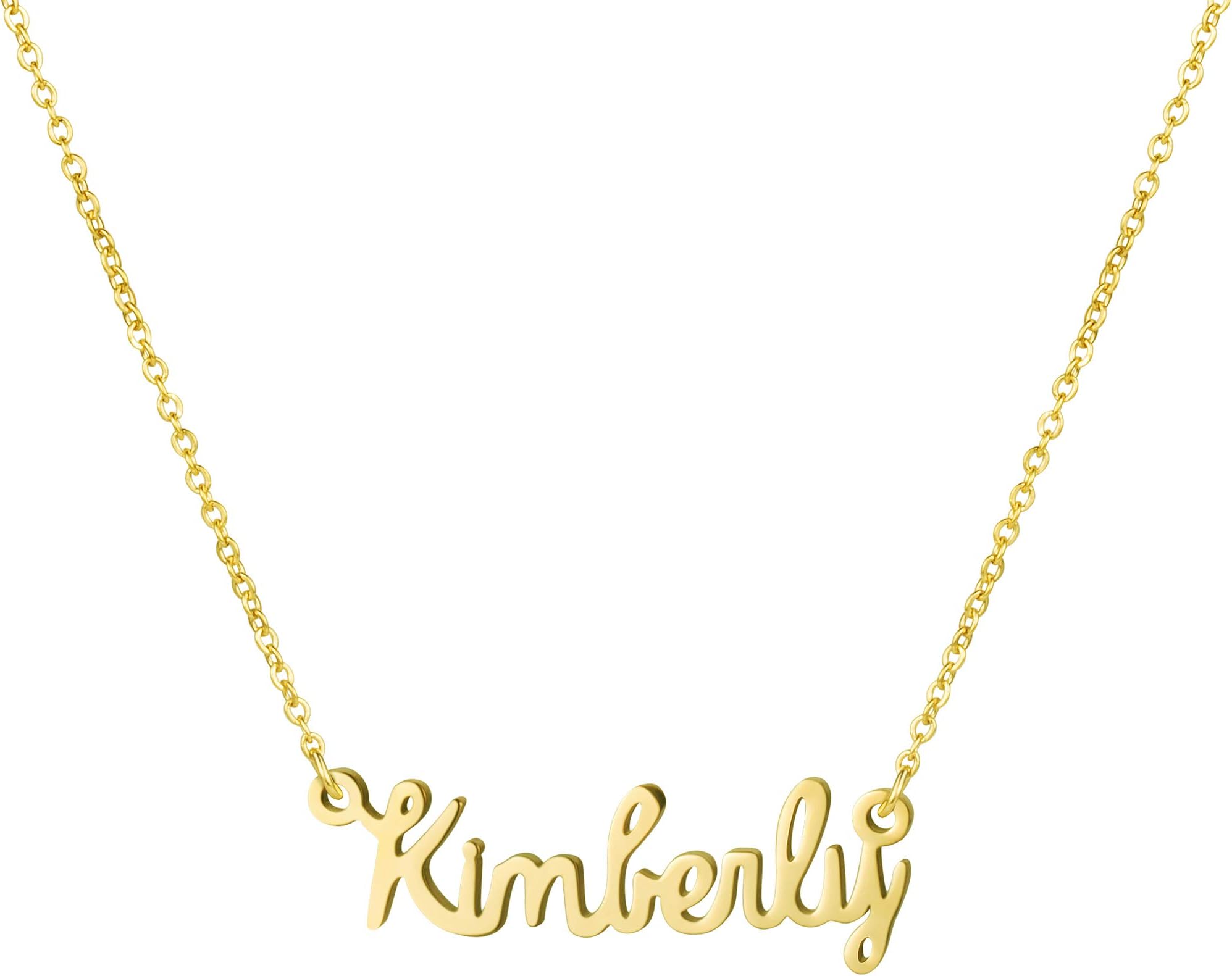 YiyangPersonalized Name Necklace 18K Gold Plated Stainless Steel pendant Jewelry Birthday Gift for Girls