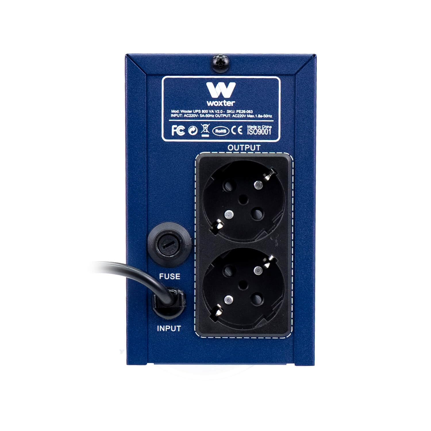 Woxter UPS 800 VA Alimentation d'énergie Non interruptible - Alimentations d'énergie Non interruptibles (800 VA, 480 W, 12 V, 7 A, 8 Min, 15 Min)