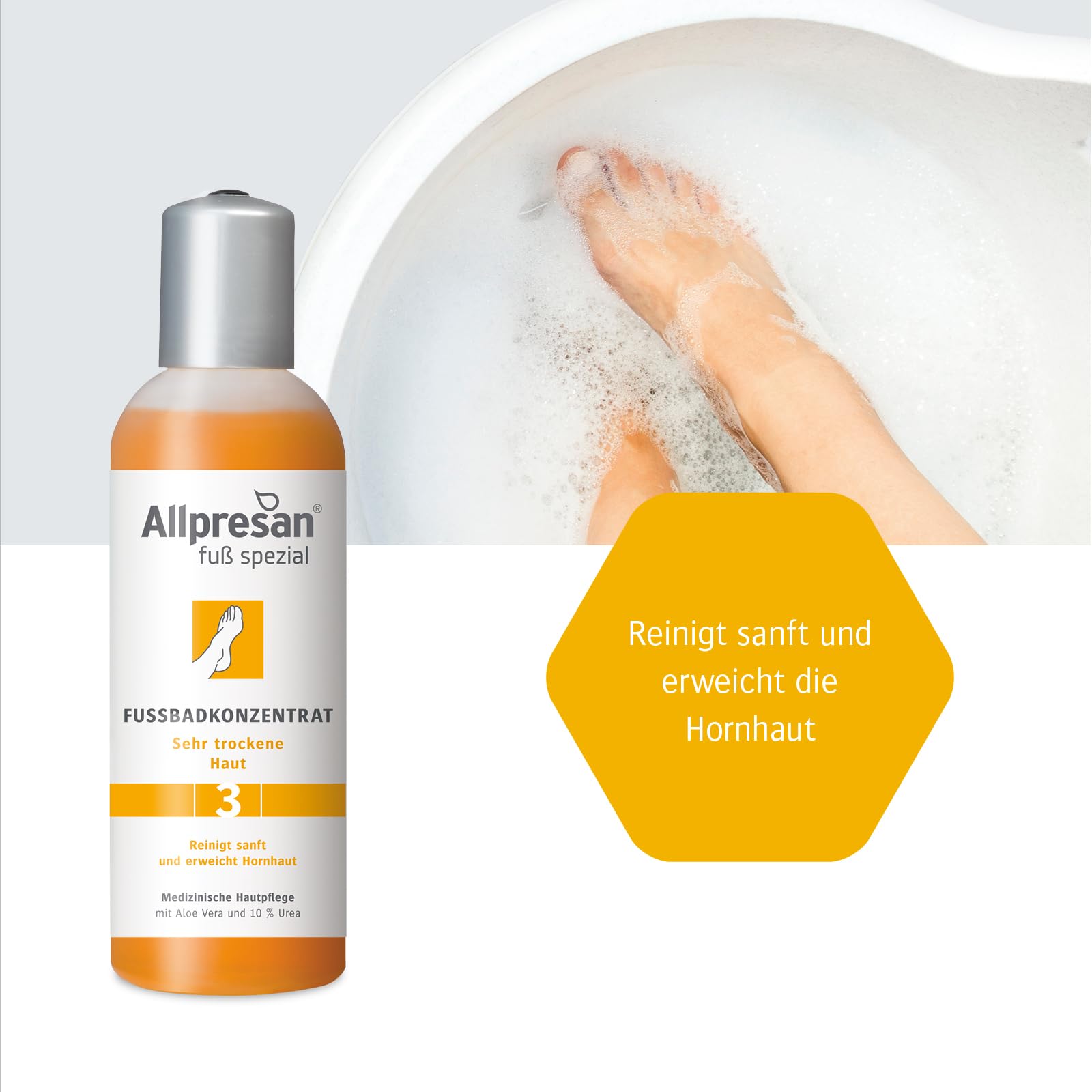 Allpresan Fuß spezial Nr. 3 Fußbad-Konzentrat für sehr trockene Haut - reinigt sanft und erweicht Hornhaut, 150 ml (2)