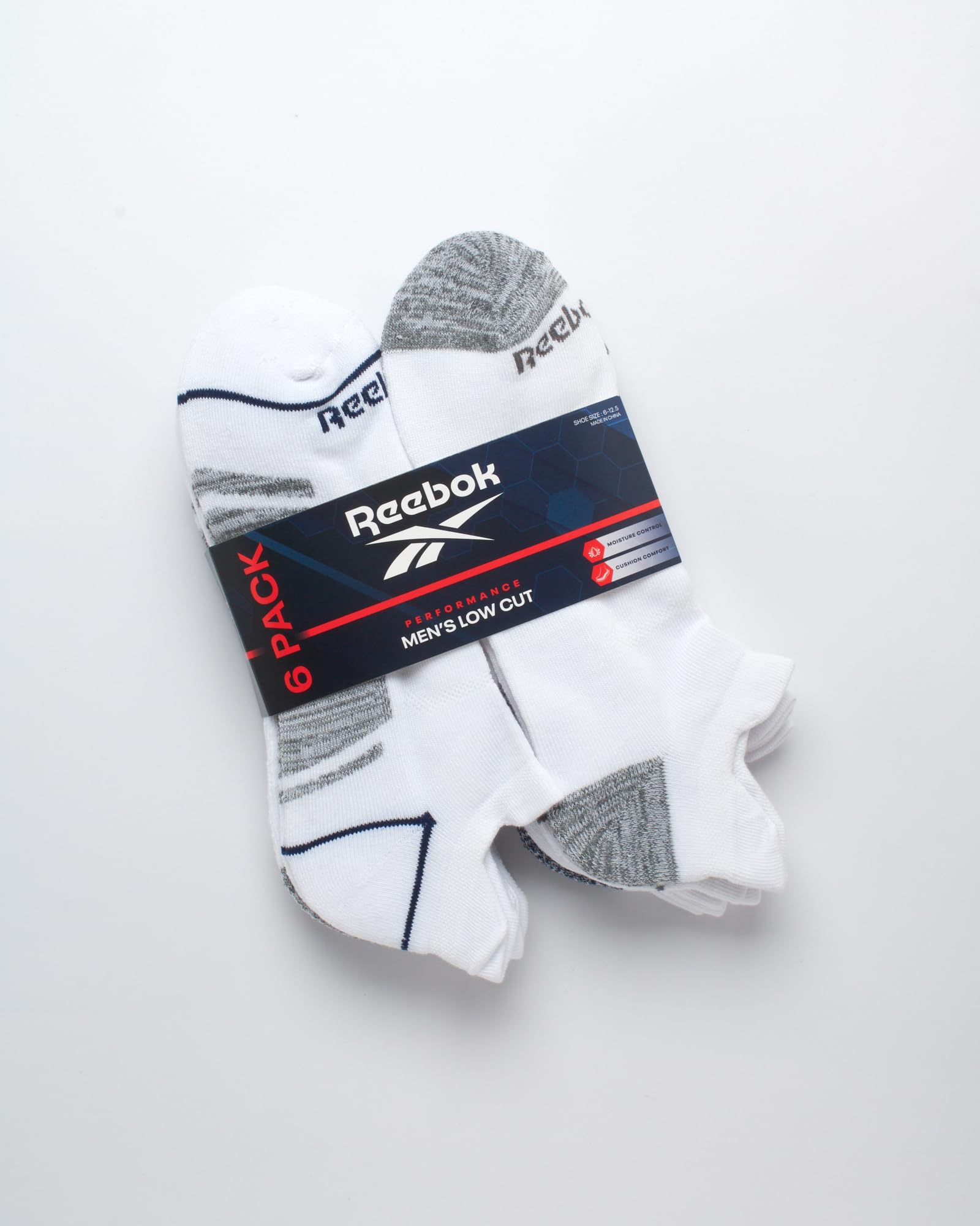 Reebok Herrensocken – 6er-Pack, weich, bequem, niedrig geschnitten, Anti-Blasen, dicke Knöchelsocken – athletische Socken für Herren (39-47)