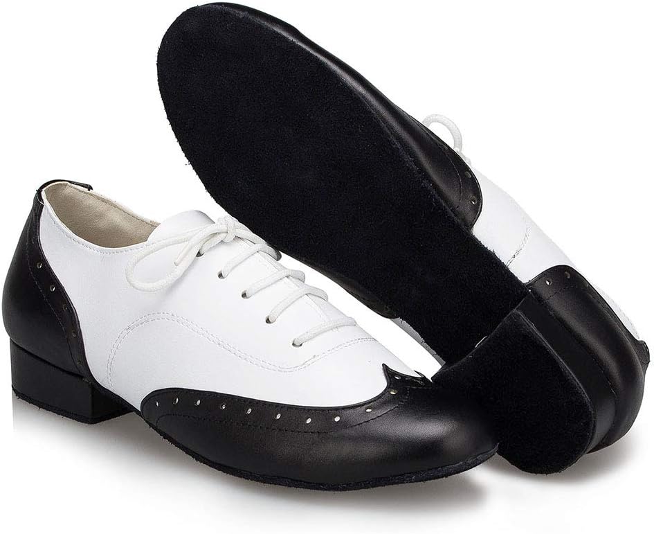HIPPOSEUS Men's Ballroom Dance Shoes Suede Sole Low Heel 1" Latin Tango Morden Rumba Social Dance Shoes