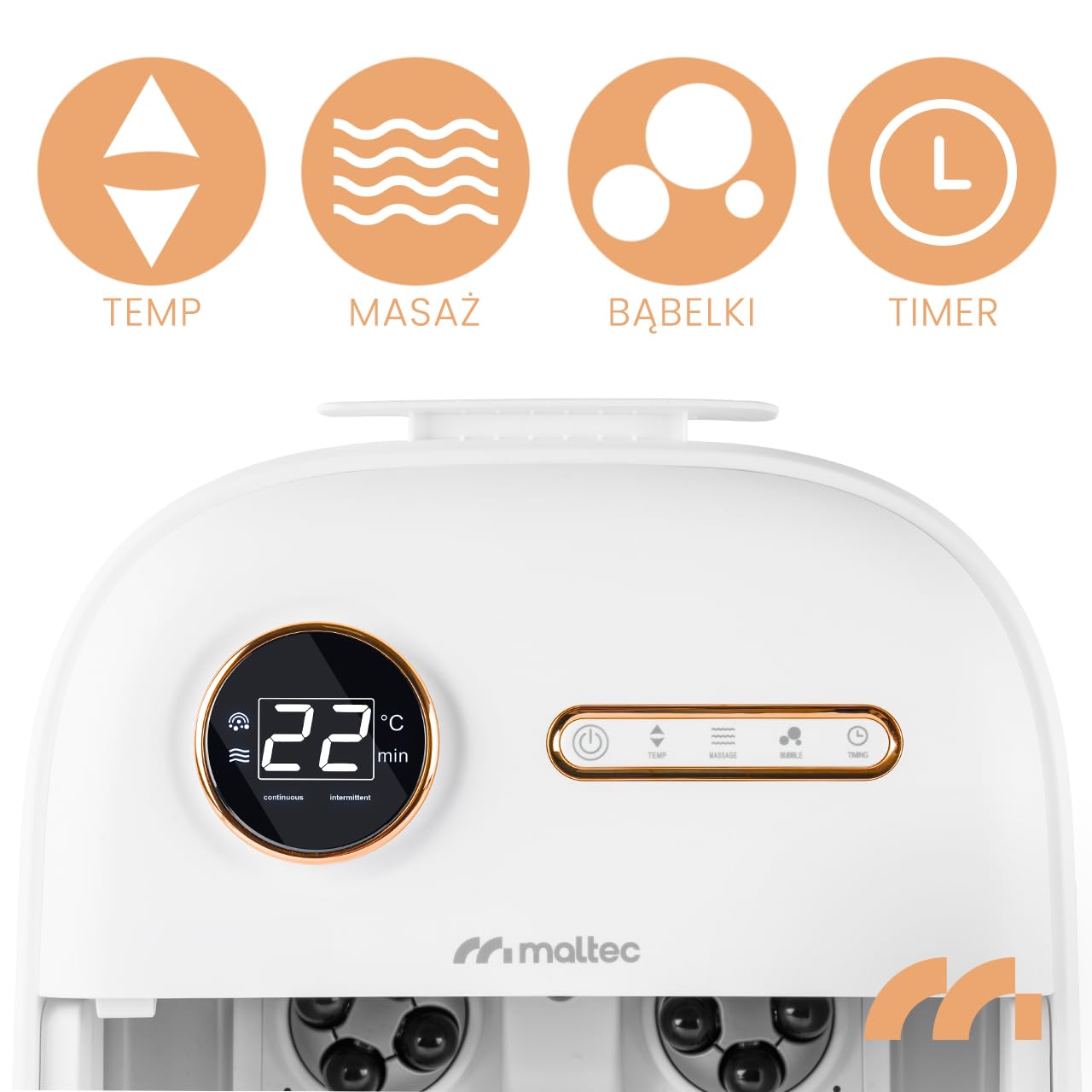 MalTec Pro-Hydro500WS masażer do stóp, składany, biały