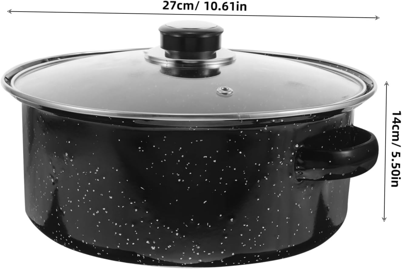 Cast Grill Pan Lid Roasting Pan Enameled Cookware for Bbq Versatile Stovetop Grill