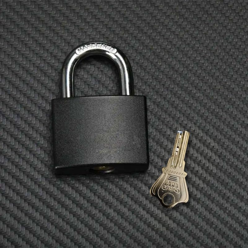 Image of Black Heavy-Duty Steel Padlock 65 MM Lock and 3 Keys Hardened Padlock Security Lock for Garage, Door, Containers, Shutter, Locker, Warehouse, Gates