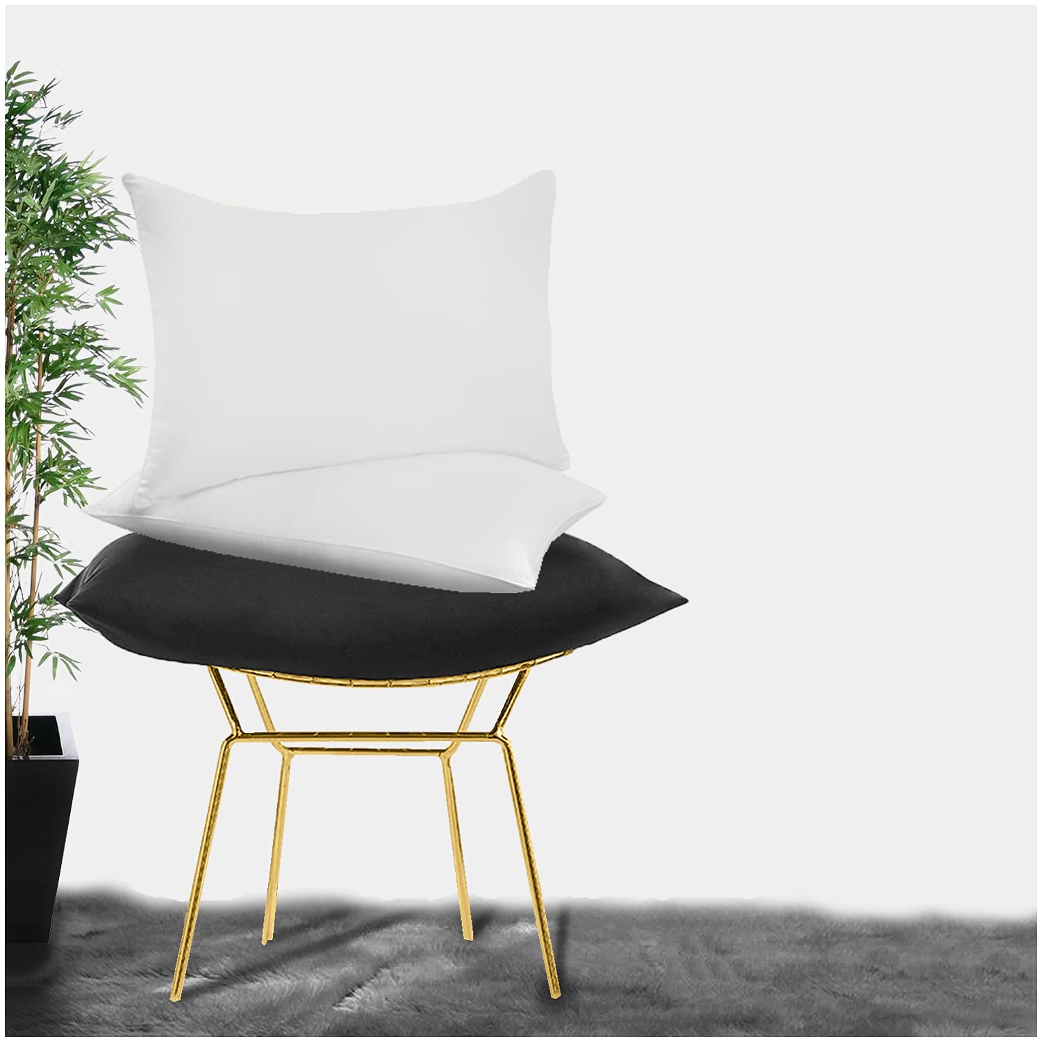 Gc Gaveno Cavailia White Super Soft Pillow Cases 2 Pack - Anti Allergic & Breathable Polycotton Pillow Covers With Envelop Closure - Washable Standard Pillowcases (50X75cm)