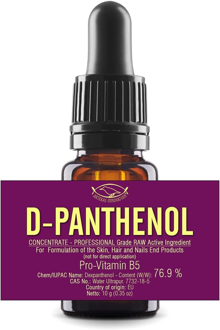 D-PANTHENOL - Oil - Cosmetic Grade - 76.9% Concentration - for Homemade Skin, Hair and Nail Products - 0.35 Oz