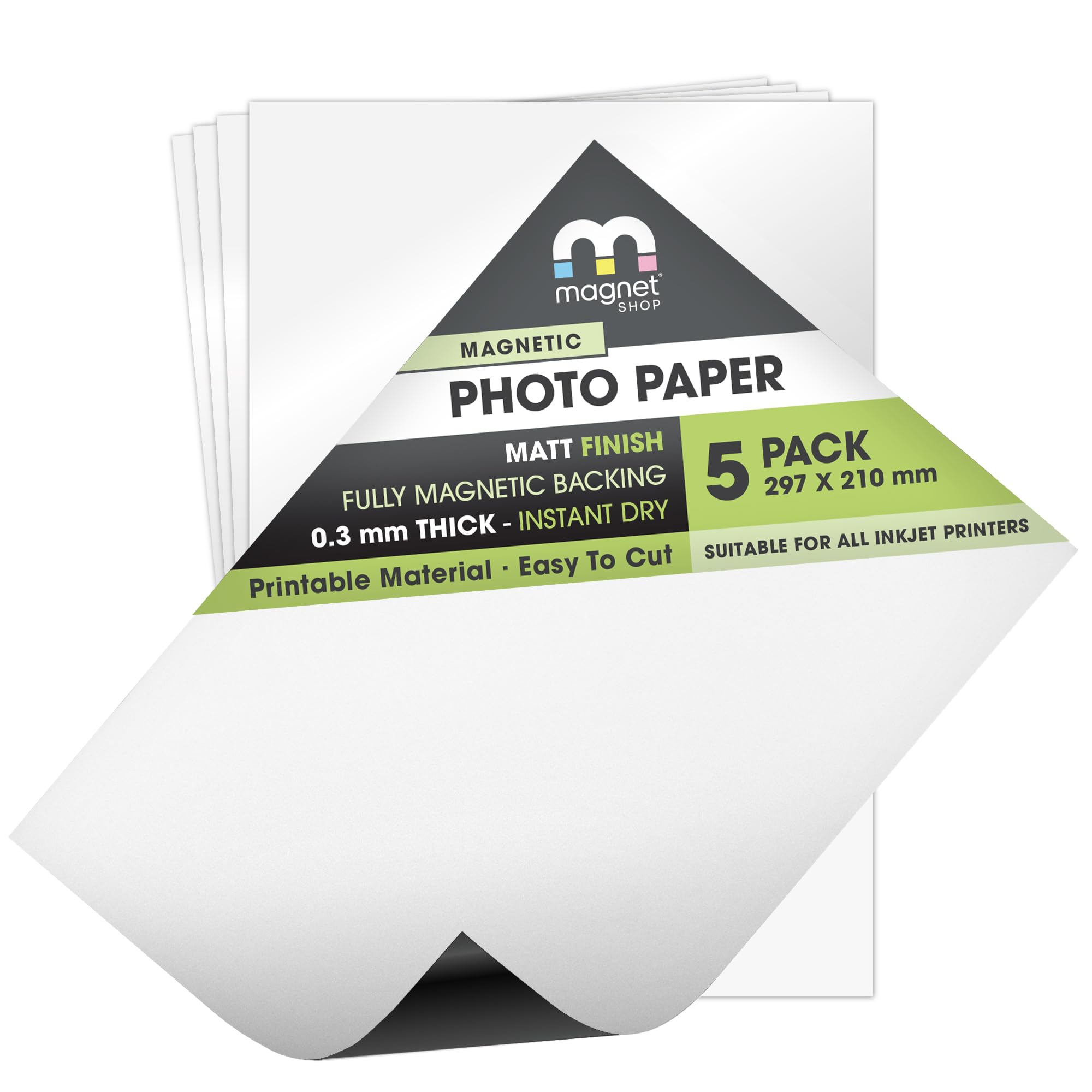 TMS Magnetic Photo Paper | A4 Size with Glossy Finish for Home and Office Printers (5, Matt)