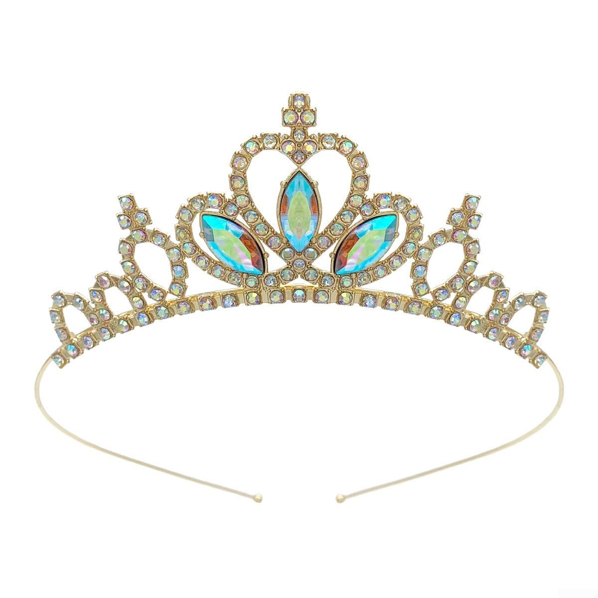 Prinzessin Tiara mit Strass für Mädchen Geburtstag(02) | Funkelnde Strasssteine, elegantes Design, perfekt für Geburtstage, Fotoshootings, festliche Anlässe