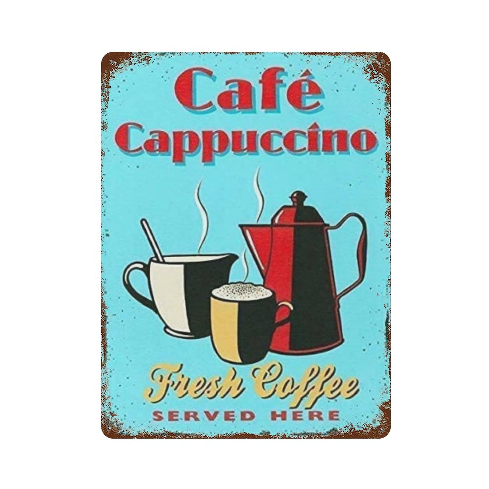 AOOEDM Coffee Vintage Metal Tin Sign for Home Coffee Shop Office Wall Art Metal Poster Garage Decor Man Cave Sign Inspirational Quote Wall Decor