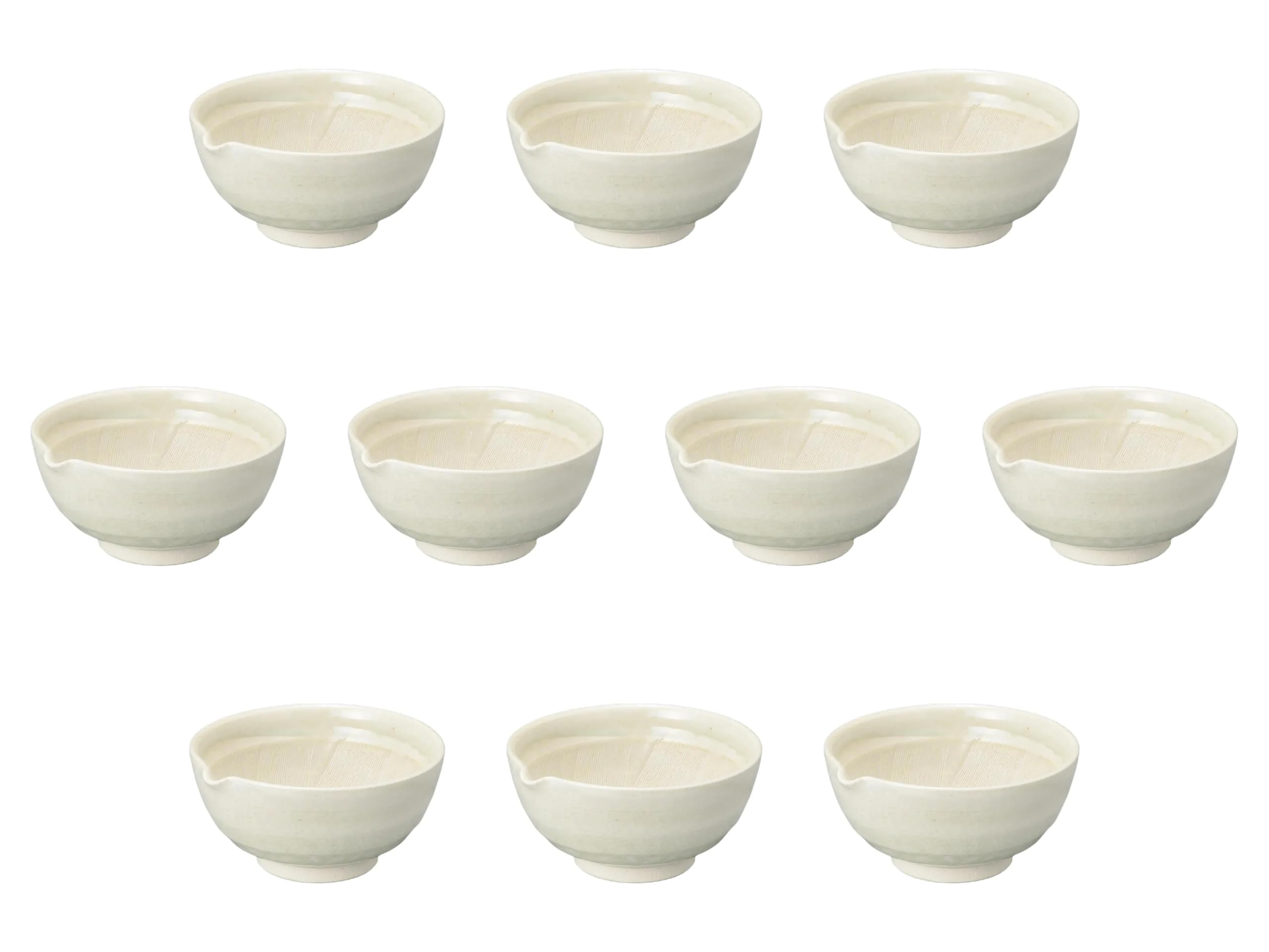 Set of 10, Sunflower Glazed 6 Inch Single Mouth Mortar, 7.5 x 7.1 x 3.5 inches (19 x 18 x 9 cm) | Setomonohonpo
