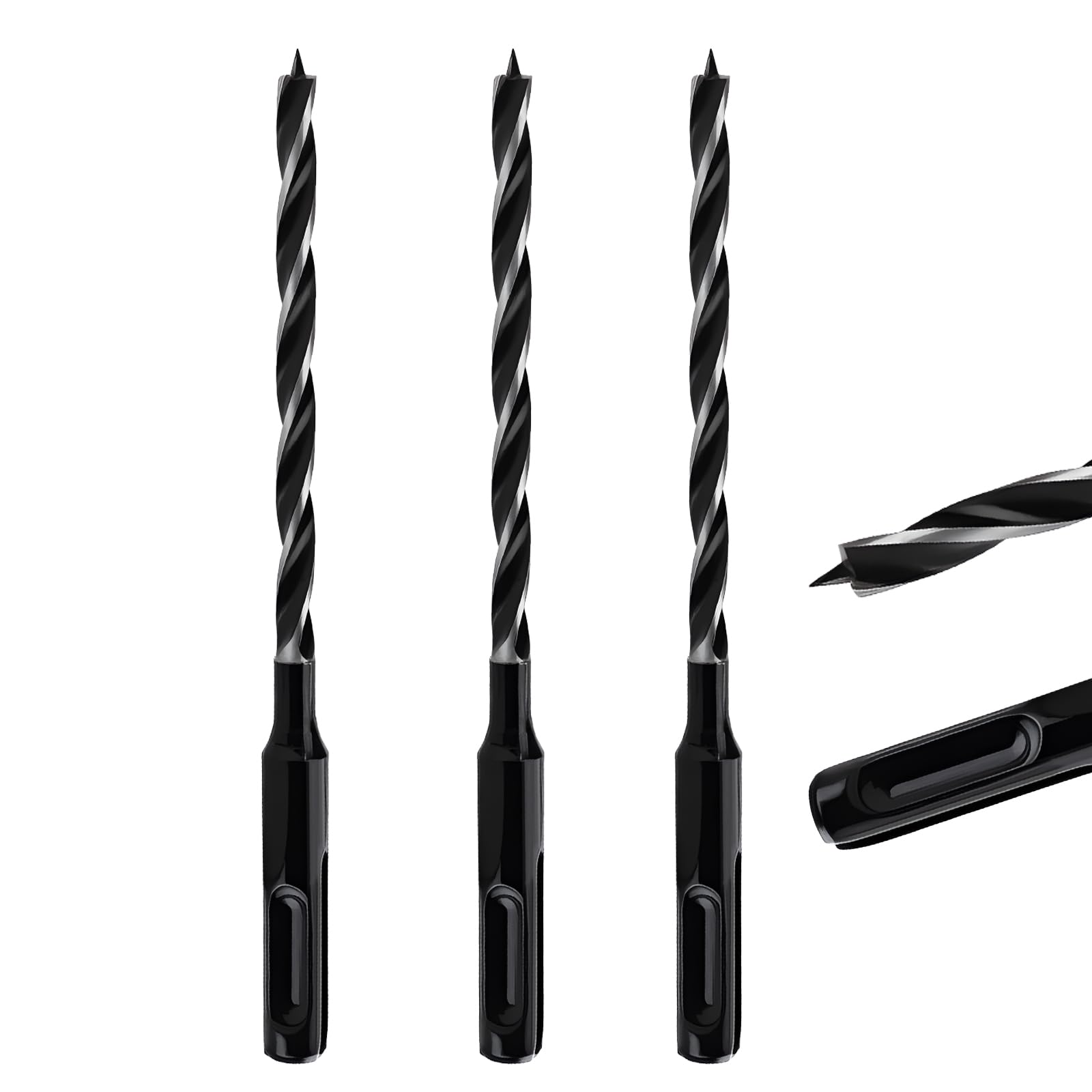 MOXPIFY Extra Long 6mm x 155mm Auger Drill Bit 3pcs SDS Plus, SDS Wood Auger Drill Bits for Woodworking