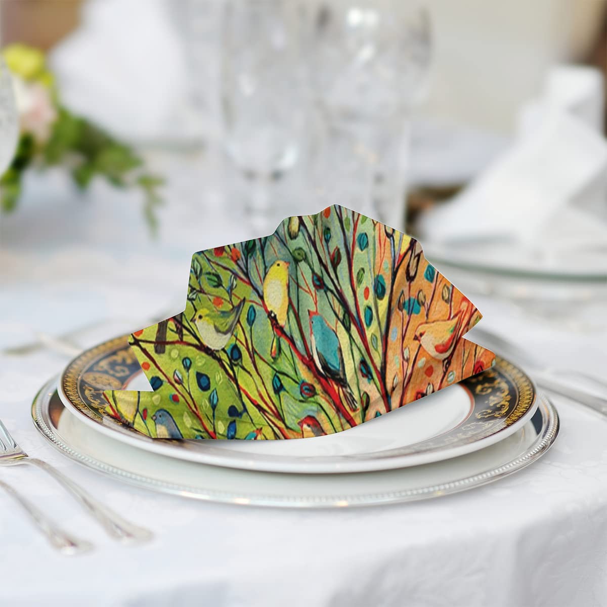 Serviettes en polyester avec bords ourlés pour mariage, réception, dîner, banquets, fêtes de