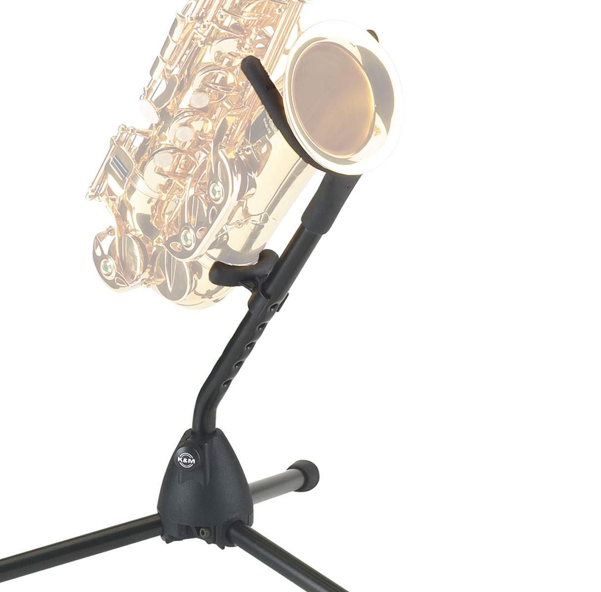 K&M 14300 Saxophonständer Alt Tenor Stativ-Halterung + keepdrum Notenschlüssel Anhänger