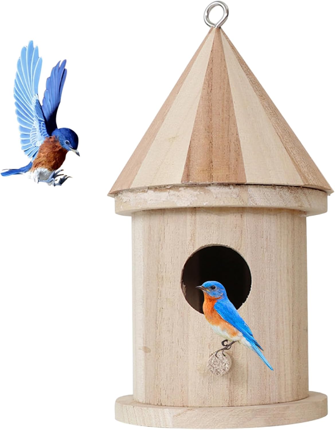 Birdhouses, Wooden Bird House Hanging DIY Outdoor Minimalist Style