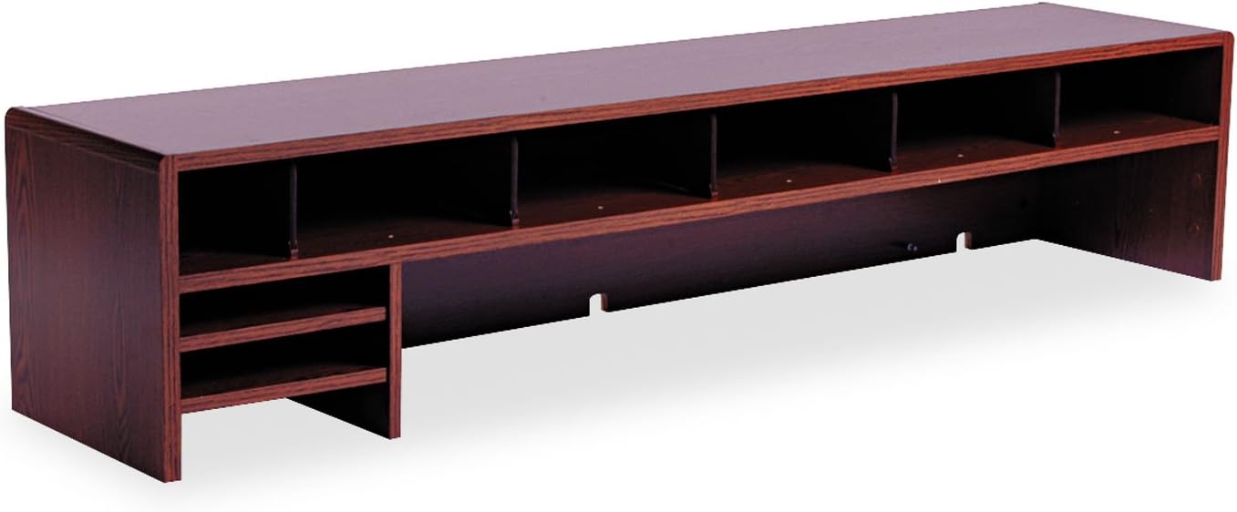 Safco Products 3671MH Low Profile Desk Top Organizer, 58"W, Mahogany