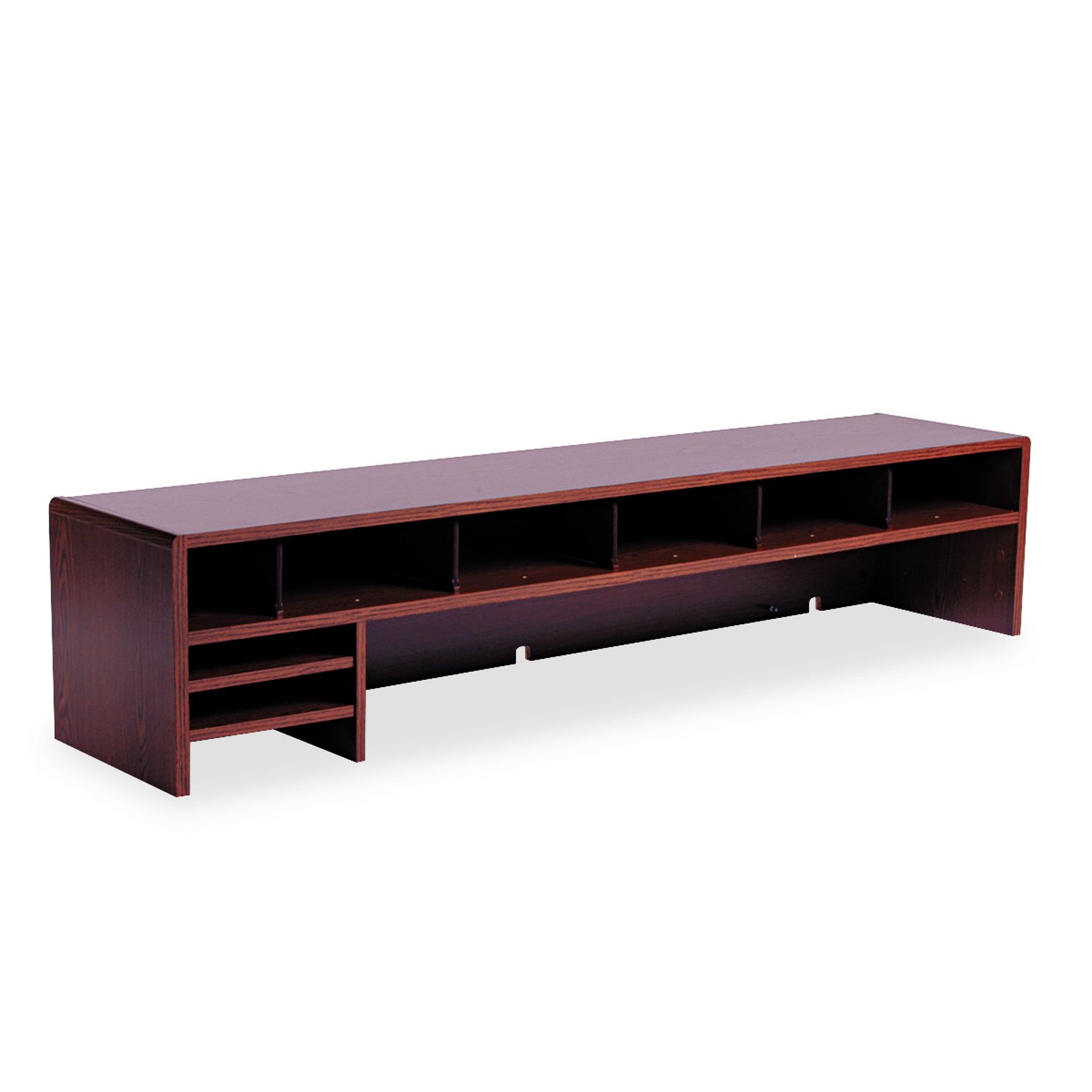 Safco Products 3671MH Low Profile Desk Top Organizer, 58"W, Mahogany