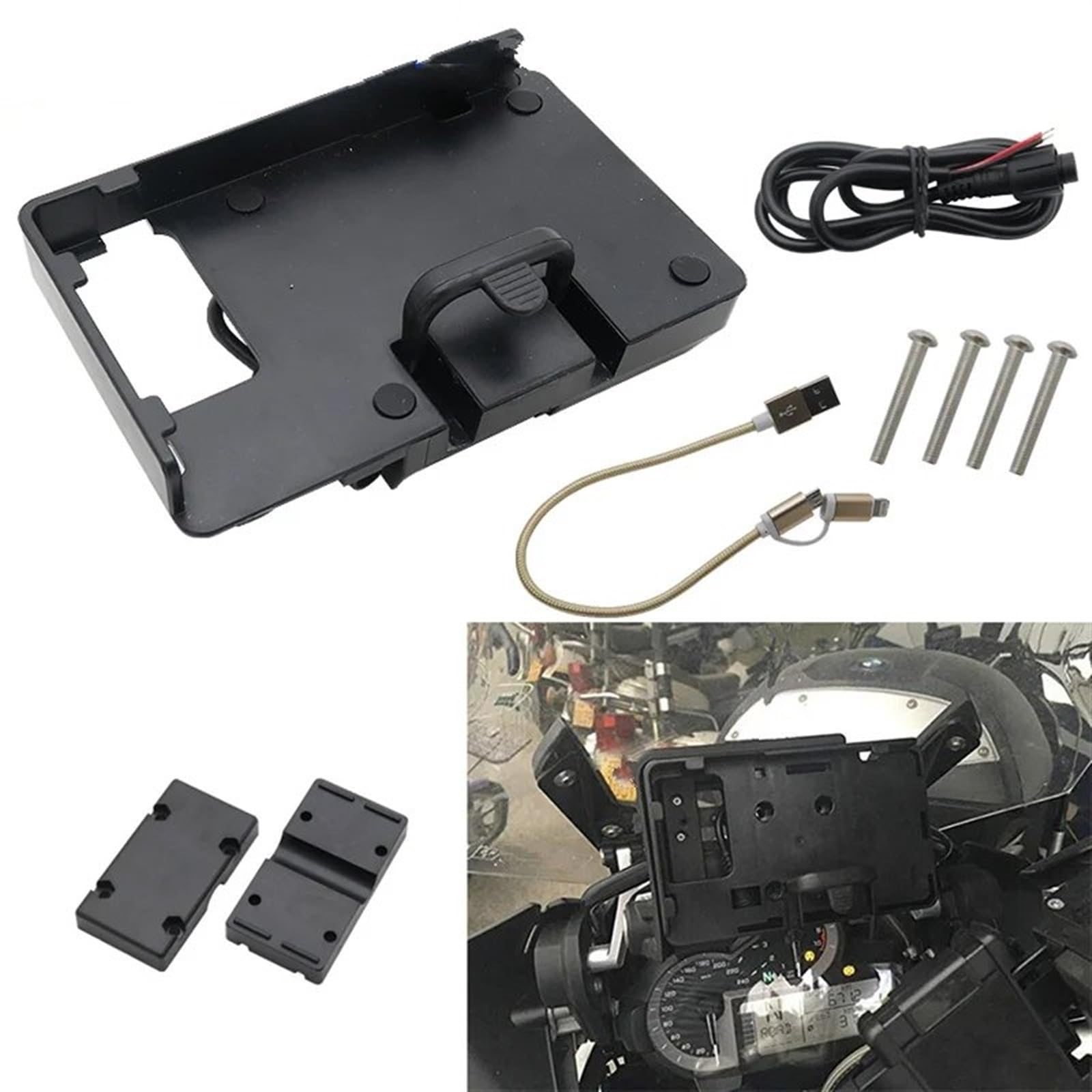 Support Telephone Velo pour BMW R1200GS pour ADV GS1200 Gs1250 LC F700GS F800GS Support Support Chargeur USB Navigation R1250GS Support Téléphone D'aventure Telephone Moto Rotation