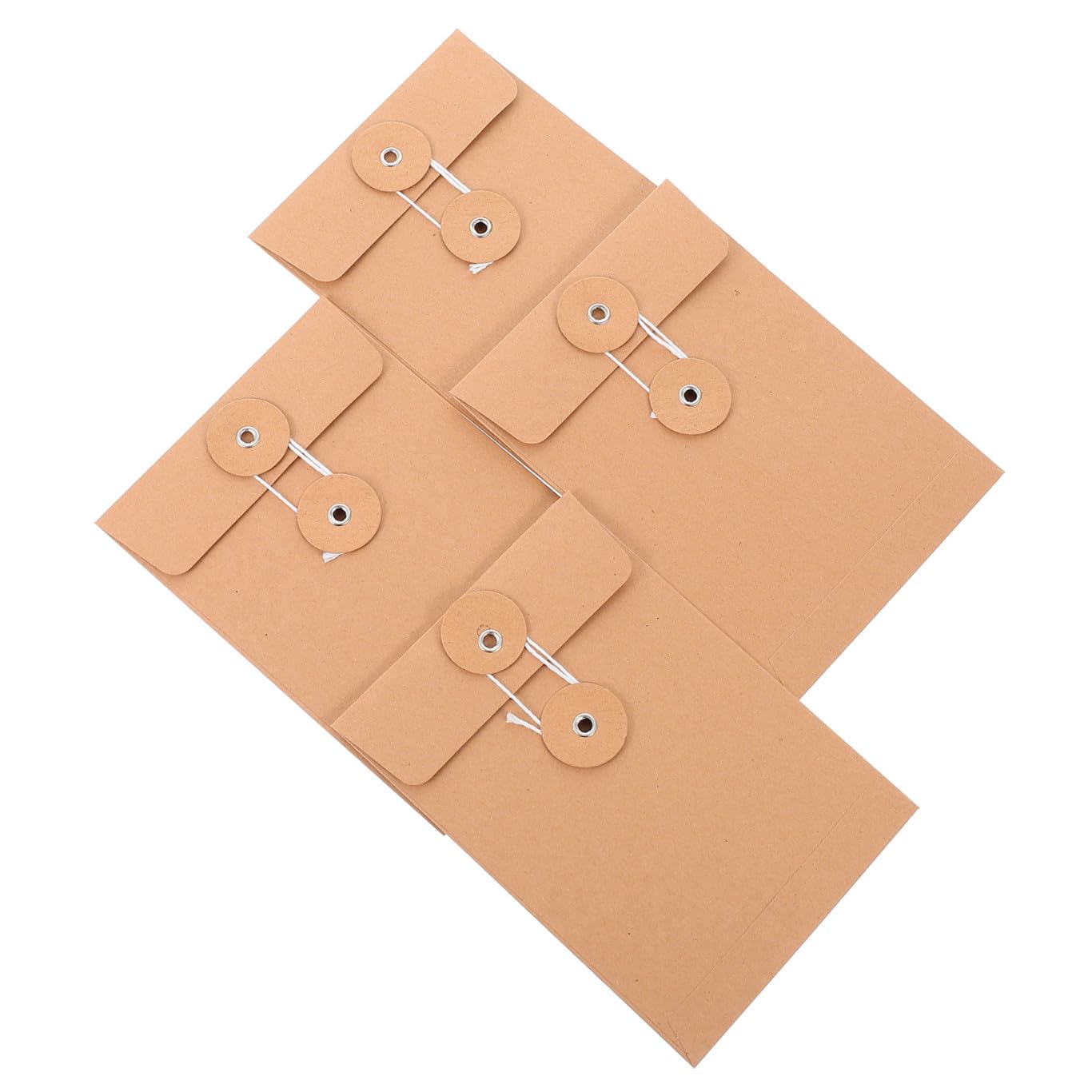 NUOBESTY 75pezzi Buste Carta Kraft Con Chiusura Cordoncino Porta Documenti Retrò Per Ufficio e Scuola Per Fatture e Archiviazione Di Materiale Cartaceo