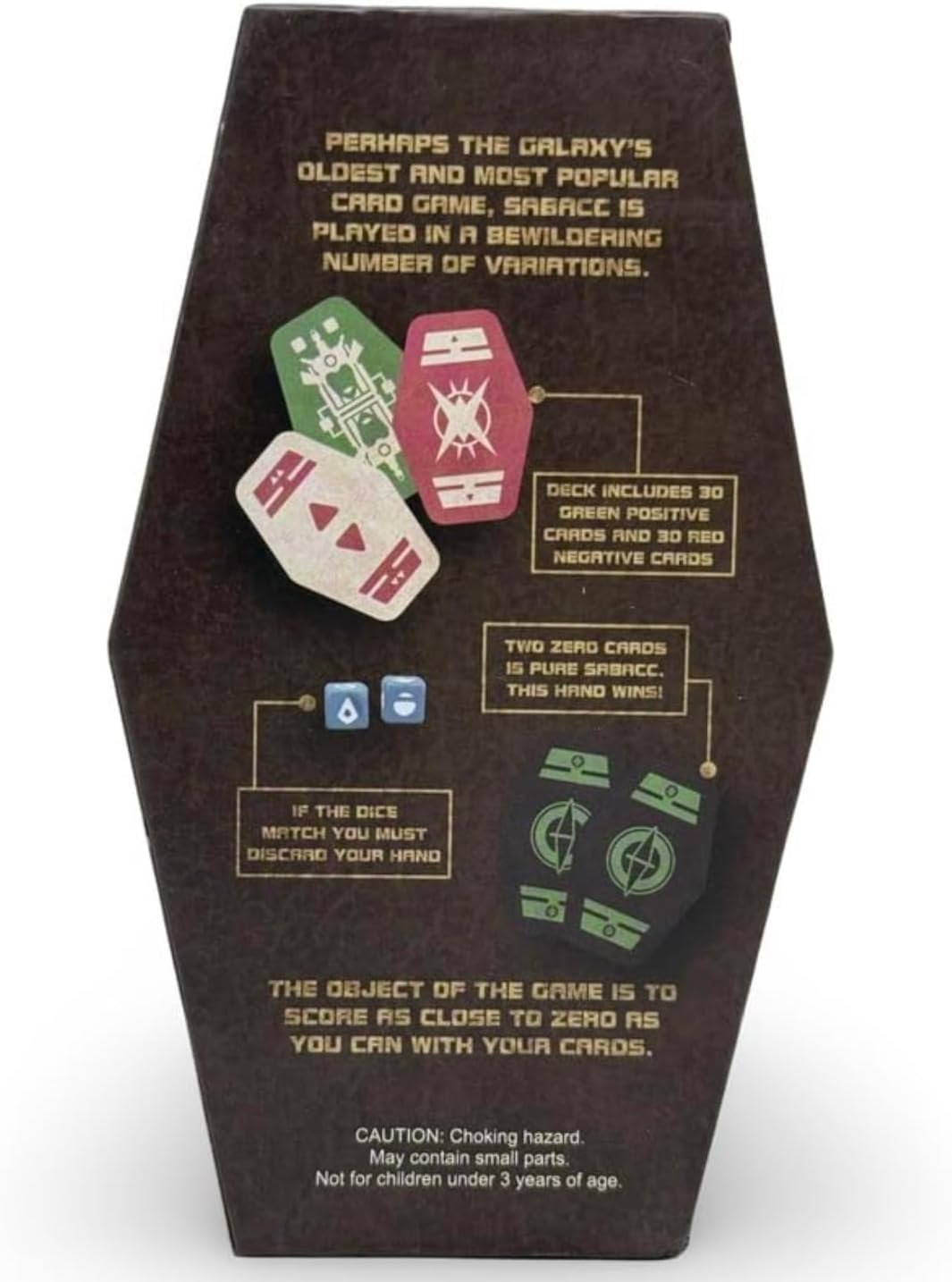 Galaxy's Edge Sabacc Card Game, 62 Cards, 2 Dice, Instructions, 2-8 Players