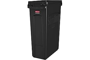Rubbermaid Commercial Slim Jim Plastic Rectangular 23 Gallon Trash Can for Offices