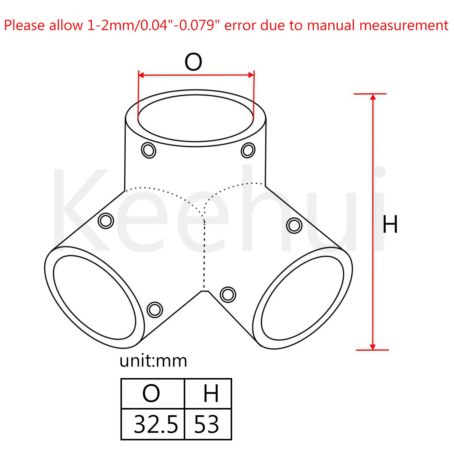 60 Degree Tee Hand Rail Fitting – 1.25" (32mm) 316 Stainless Steel, Marine Grade For Boat & Yacht - View #7