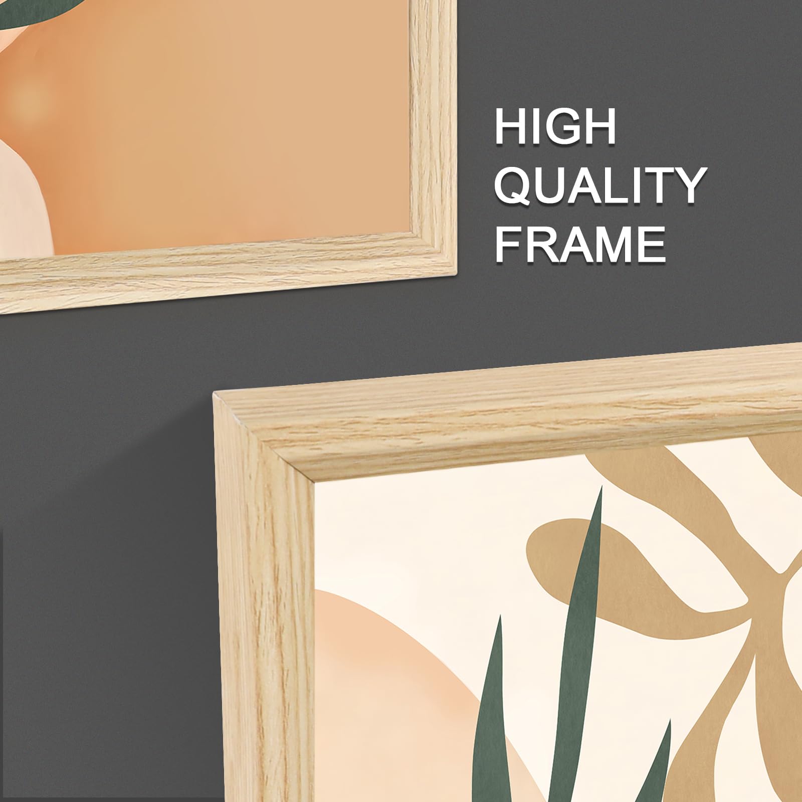 3 Pcs Wooden Framed Canvas Wall Art Set Bohemian Sage Green Canvas Prints Poster Geometric Line Beige Green Pictures for Living Room Bedroom Dinning Room Hallway Stairs Wall Decor 30x40cm x3pcs — view 11