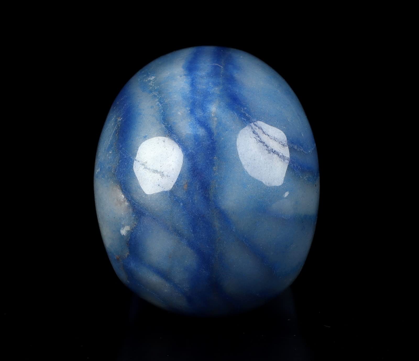 Grand crâne sculpté en jaspe océan, 12,7 cm, réaliste