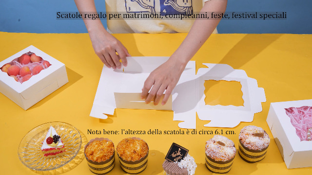 15 Scatole Regalo Con Finestra PVC 15x15cm - Per Cupcake, Bomboniere E Matrimoni - Foto 5