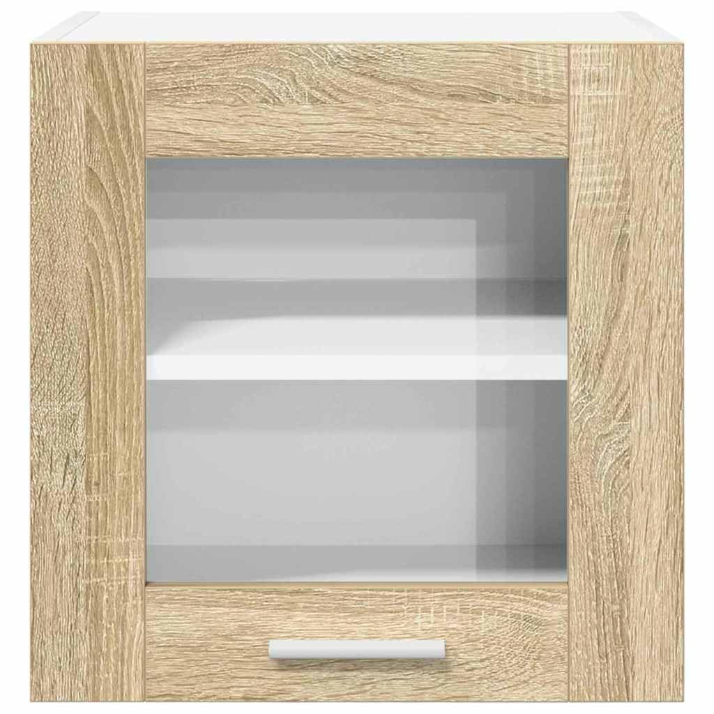 Armoire suspendue avec porte en chêne Sonoma - 40 x 31 x 40 cm - Meuble de cuisine moderne avec espace de rangement pour rangement et organisation dans la cuisine et la salle à manger