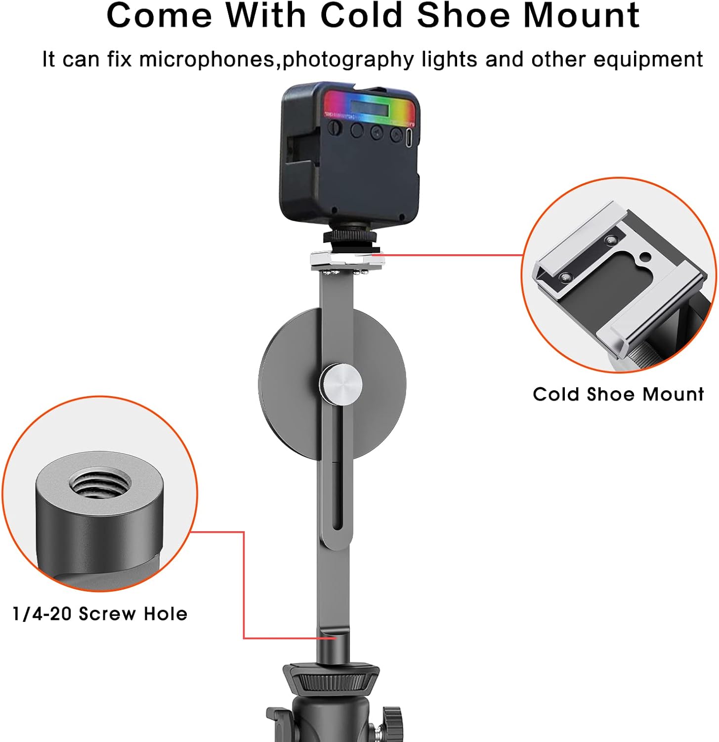 TechMatte Tripod Mount for MagSafe Compatible with iPhone 17 16 15 14 13 12 Series- Lightweight and Compact - Cold Shoe Mount Included
