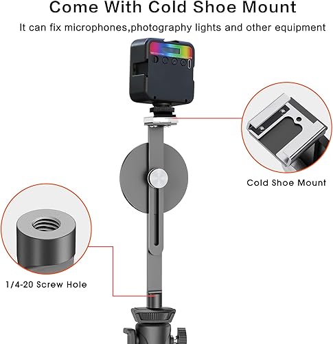 Miniatura 4 de TechMatte Soporte de trípode para MagSafe compatible con iPhone 17 16 15 14 13 12 Series, ligero y compacto, soporte de zapata fría incluido