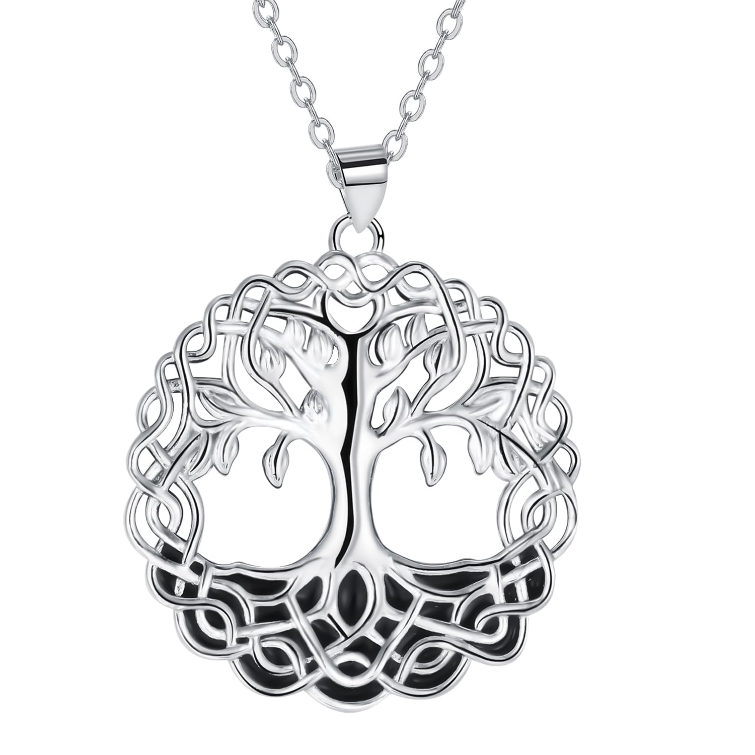 MicoryCollar Arbol de la Vida Plata de Ley 925 para Mujer Colgante Cadena con Caja de Regalo, Ajustable Collar 45+5cm