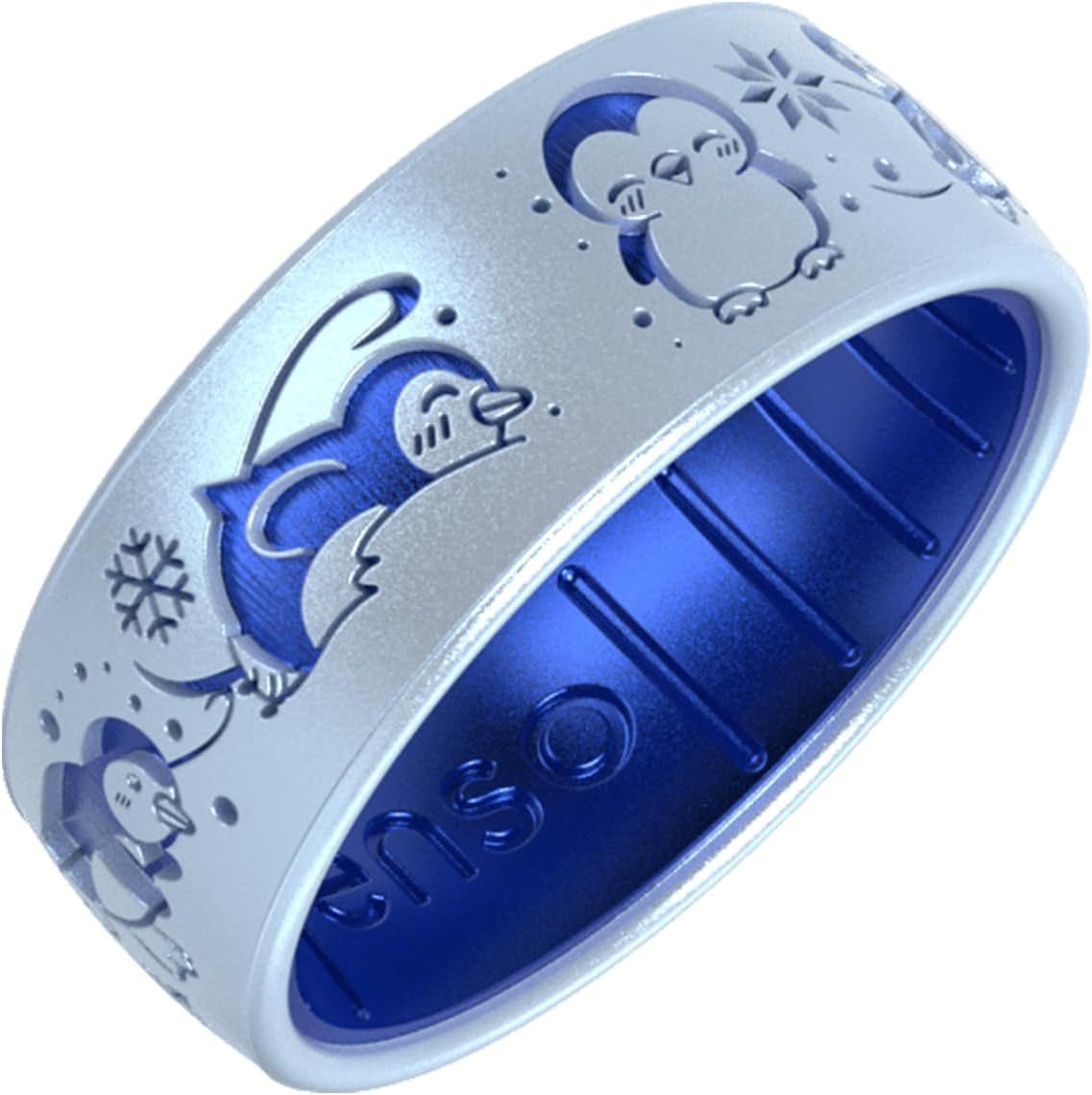 Enso Rings Etched Marquee Silicone Ring - Ultra Comfortable Holiday Rings - Image 2