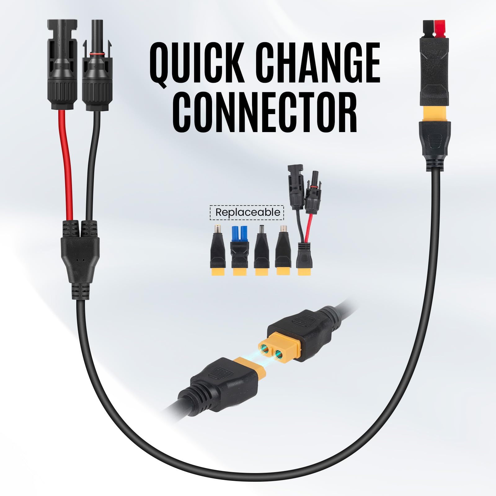 Cable de panel solar mc4 a xt60 7 en 1 cable solar con DC5521 7909 8020 XT60 EC5 MC4 enchufe Anderson de 1 m de longitud con paneles solares generadores baterías RV (1 m (3.3 pies)