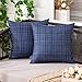 MIULEE Copricuscini per Divano Impermeabile Federe Cuscini all'Aperto Quadrati Moderni ed Eleganti per Camera da Letto Balcone Federa Decorativa per Giardino in Poliestere 2 Pezzi 45X45 CM Blu Navy