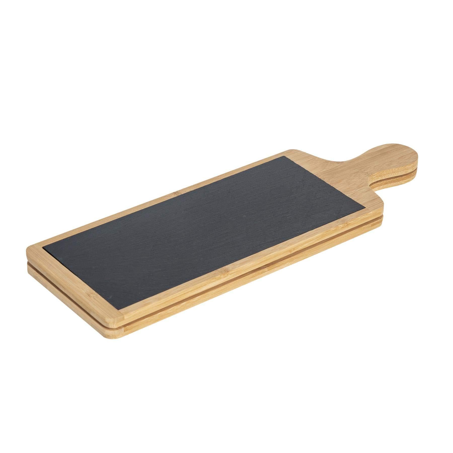 Argon Tableware Plateau en Bambou pour Servir la Nourriture/Les entrées de Slate. 455 x 150 mm - Pack de 2