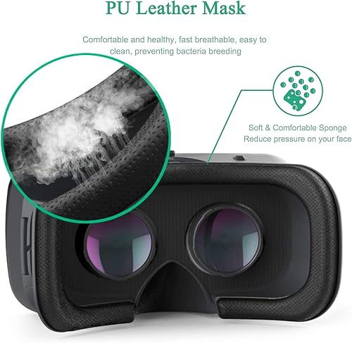 Miniatura 5 de VR Headset VR 3D Virtual Reality Headset for Movies and Games VR Glasses Goggles Compatible with Phone Android 2K Anti-Blue Lenses Adjustable Pupil