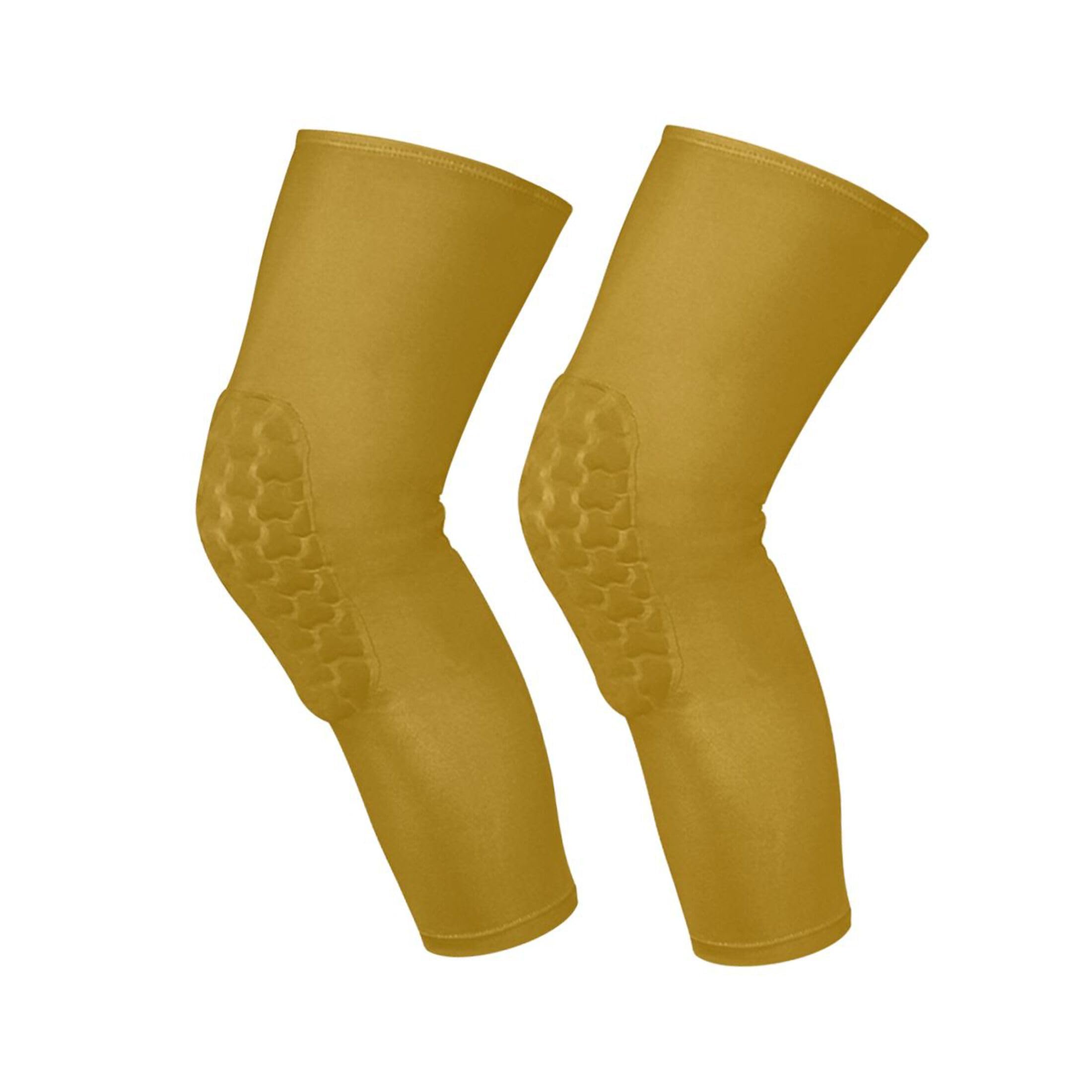 Dark Goldenrod Sports Knee Pads Youth Volleyball Basketball Long Leg Sleeves Braces Compression Wrestling Youth/Kids & Adult Sizes