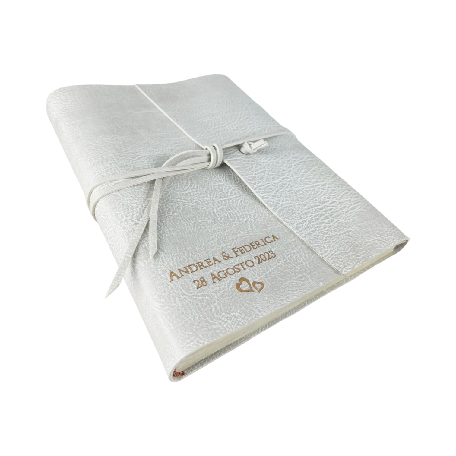 Álbum de fotos – Double Vintage – piel sintética personalizable con grabado. Ideal para bodas, aniversarios y eventos (con grabado, polar - polar)