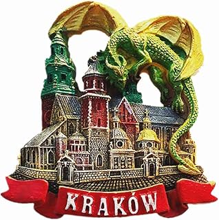 Green Dragon of Krakow Polska 3D magnes na lodówkę pamiątka z podróży prezent, dekoracja domu i kuchni naklejka magnetyczna Krakow Polska kolekcja magnesów na lodówkę