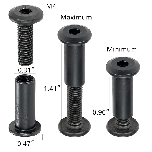 Miniatura 8 de PGMJ Juego de 100 tornillos de encuadernación M6, postes avellanados, casquillo de remache, pernos de conexión, tuercas de tapa, kit surtido para