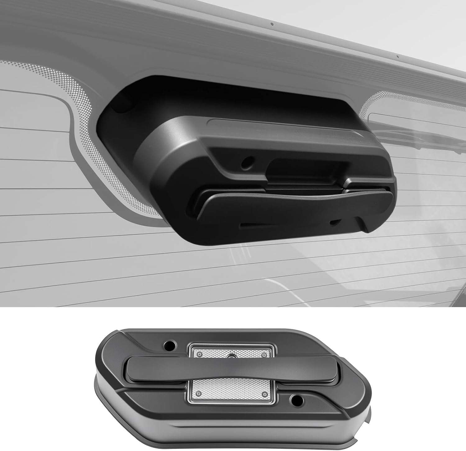 Rear Window Grip Handle Compatible with 2018-2026 Jeep Wrangler JL JLU 4XE Rubicon Sahara Accessories, Rear Glass Lift Gate Assist Grip Tailgate Handle (w/o LED Light)