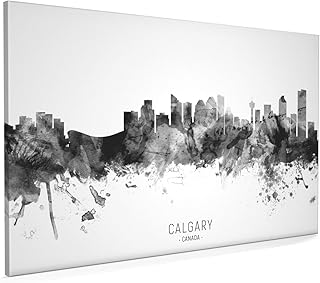 Calgary Canada Skyline Box Canvas Print with City Name -11577