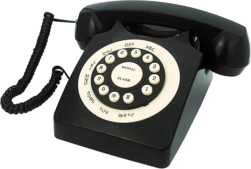 TelPal - Teléfono fijo retro con cable, teléfono clásico vintage antiguo para el hogar y la oficina, teléfono doméstico con cable regalo para