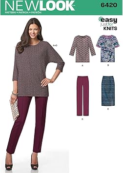NEW LOOK Patterns Misses Knit Skirt, Pants and Top Size A XS-S-M-L-XL, 6420