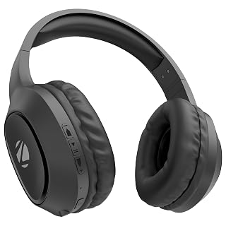 ZEBRONICS Thunder Neo (2026 Upgrade) Wireless Headphone, BT v6.0, True 50hrs Playback, 40mm Driver, ENC, Rapid Charge, Gaming Mode, Dual Pairing, 3 EQ Modes, AUX, Voice Assistant (Black) - Amazon product rated Grade A
