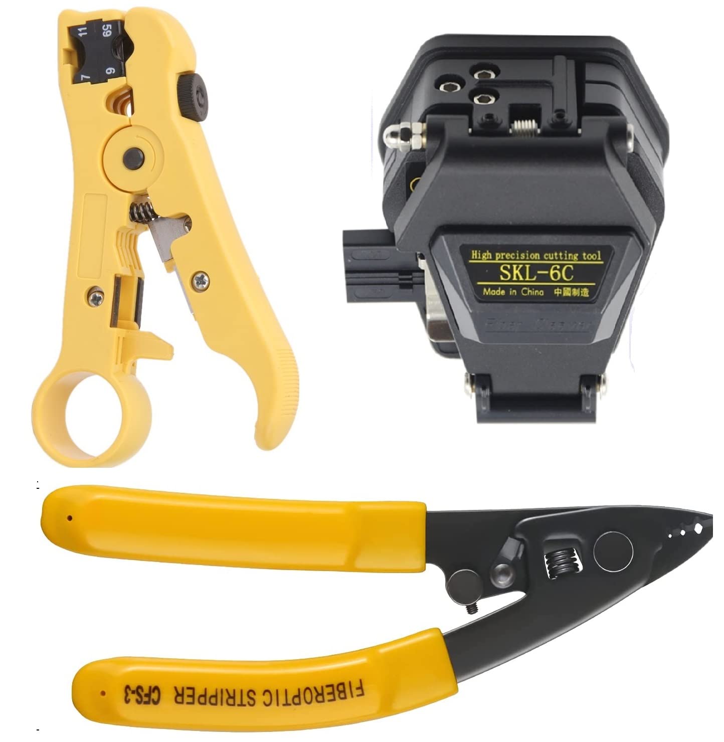 Corslet Set of 3 High Precision Optical Fiber Cleaver Cutter Skl-6c Three-Port Fiber Optical Stripper Pliers Wire Stripper and Cutter Ftth Tools and Coaxial Stripper Modular Plug Crimper Network Tool (B0BWS3YB51) Amazon Price History, Amazon Price Tracker