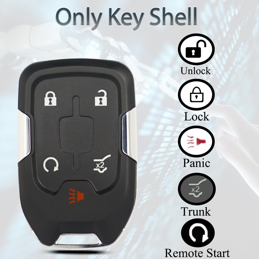 Key Fob Shell Case Replacement Fits For GMC Terrain Acadia 2017 2019 2020 2021 2022 2023 Keyless Entry Remote Control 5 Button Pad Cover